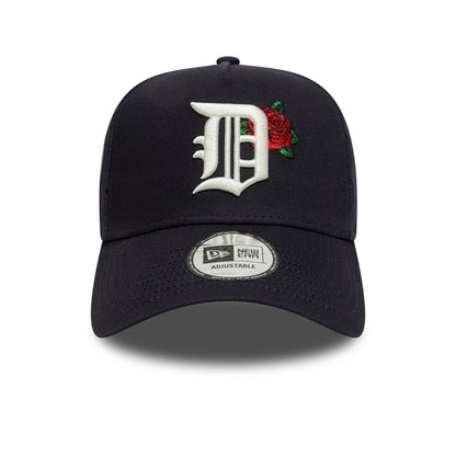 This is a Detroit Tigers MLB Cooperstown Floral Navy 9FORTY E-Frame Adjustable Cap 2