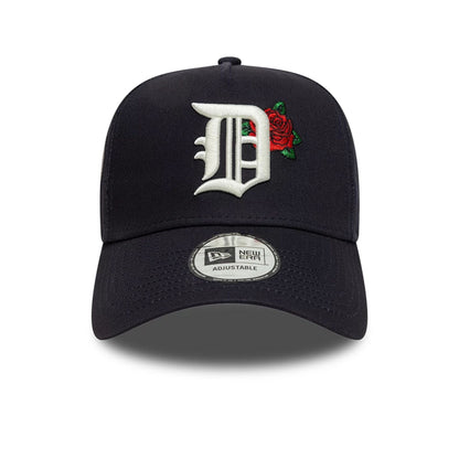 This is a Detroit Tigers MLB Cooperstown Floral Navy 9FORTY E-Frame Adjustable Cap 2