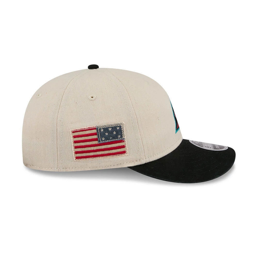 This is a Arizona Diamondbacks MLB Americana Herringbone White Retro Crown 9FIFTY Adjustable Cap 6