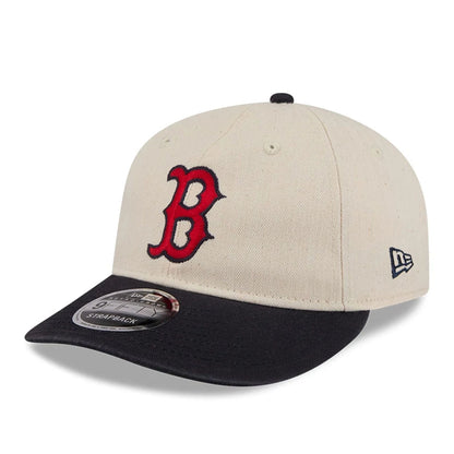 This is a Boston Red Sox MLB Americana Herringbone White Retro Crown 9FIFTY Adjustable Cap 5