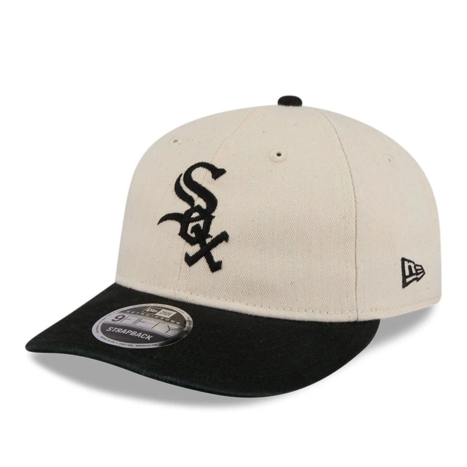 This is a Chicago White Sox MLB Americana Herringbone White Retro Crown 9FIFTY Adjustable Cap 5