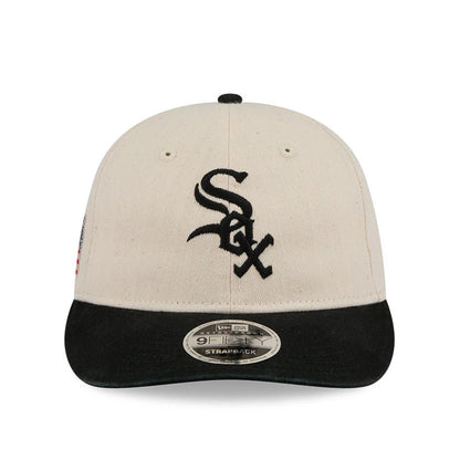 This is a Chicago White Sox MLB Americana Herringbone White Retro Crown 9FIFTY Adjustable Cap 4