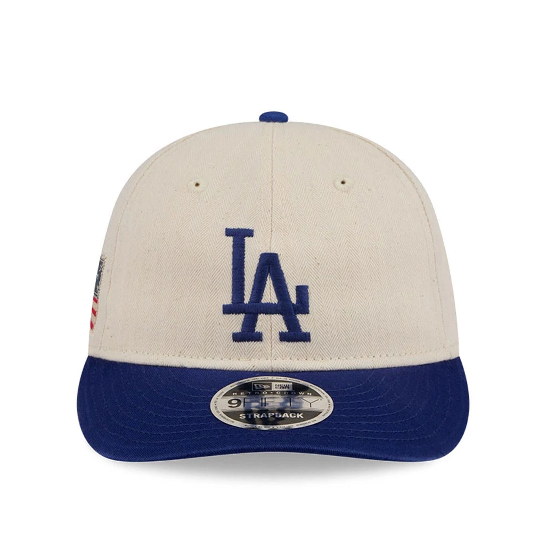 This is a LA Dodgers MLB Americana Herringbone Dark White Retro Crown 9FIFTY Adjustable Cap 4