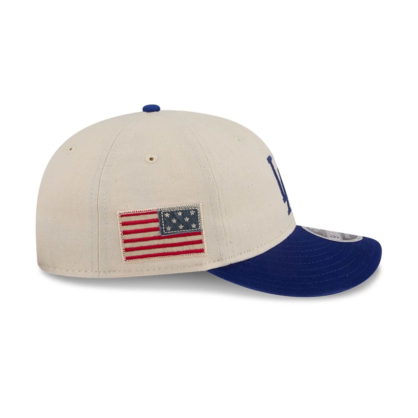 This is a LA Dodgers MLB Americana Herringbone Dark White Retro Crown 9FIFTY Adjustable Cap 6