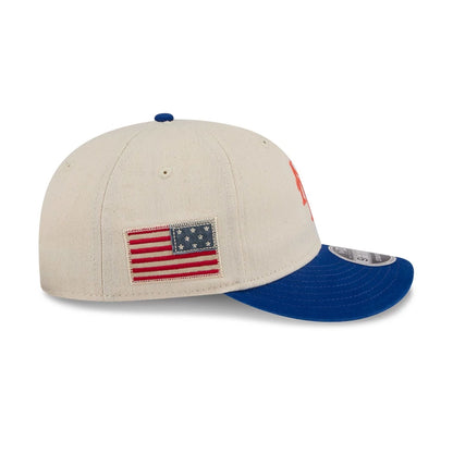 This is a New York Mets MLB Americana Herringbone White Retro Crown 9FIFTY Adjustable Cap 6