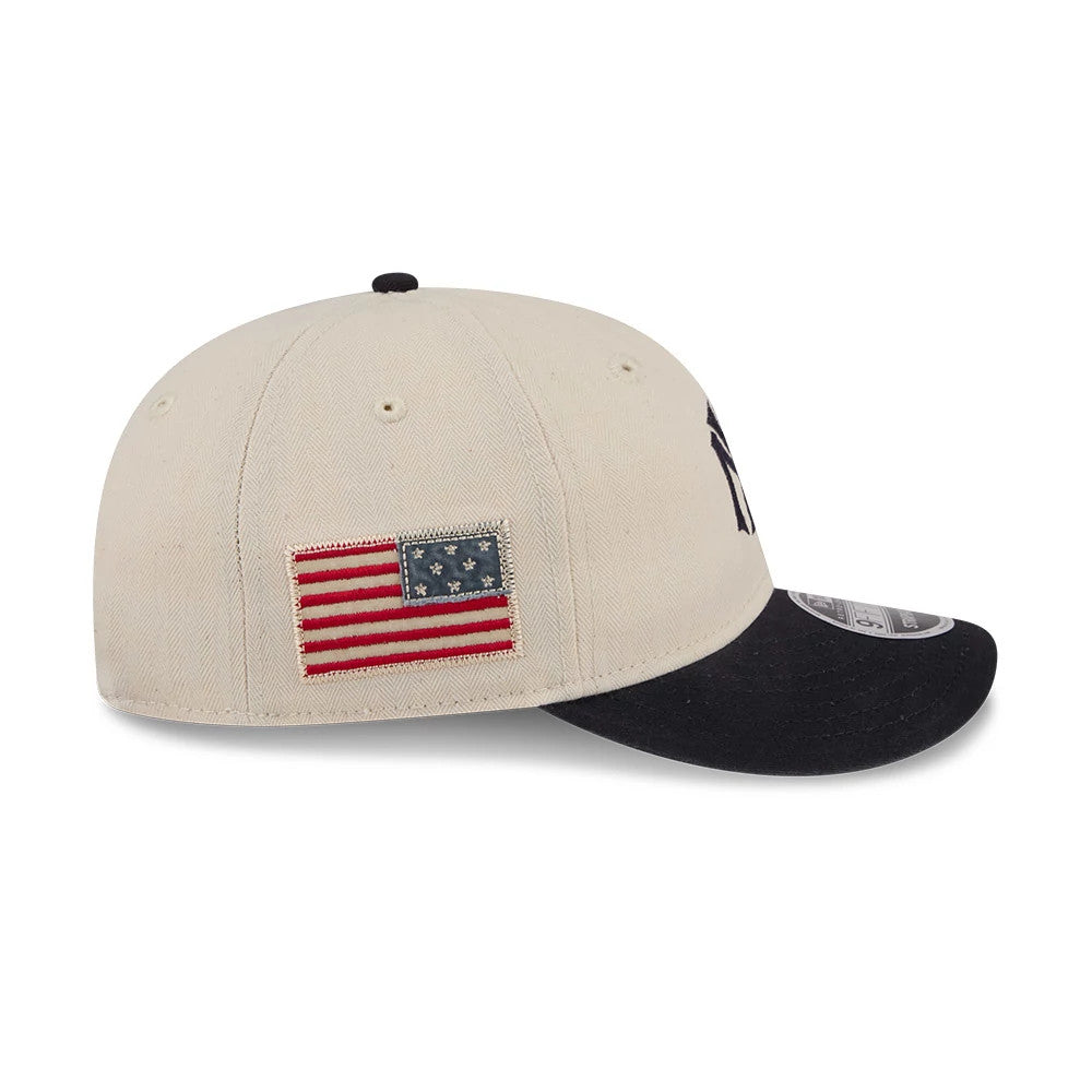 This is a New York Yankees MLB Americana Herringbone White Retro Crown 9FIFTY Adjustable Cap 6