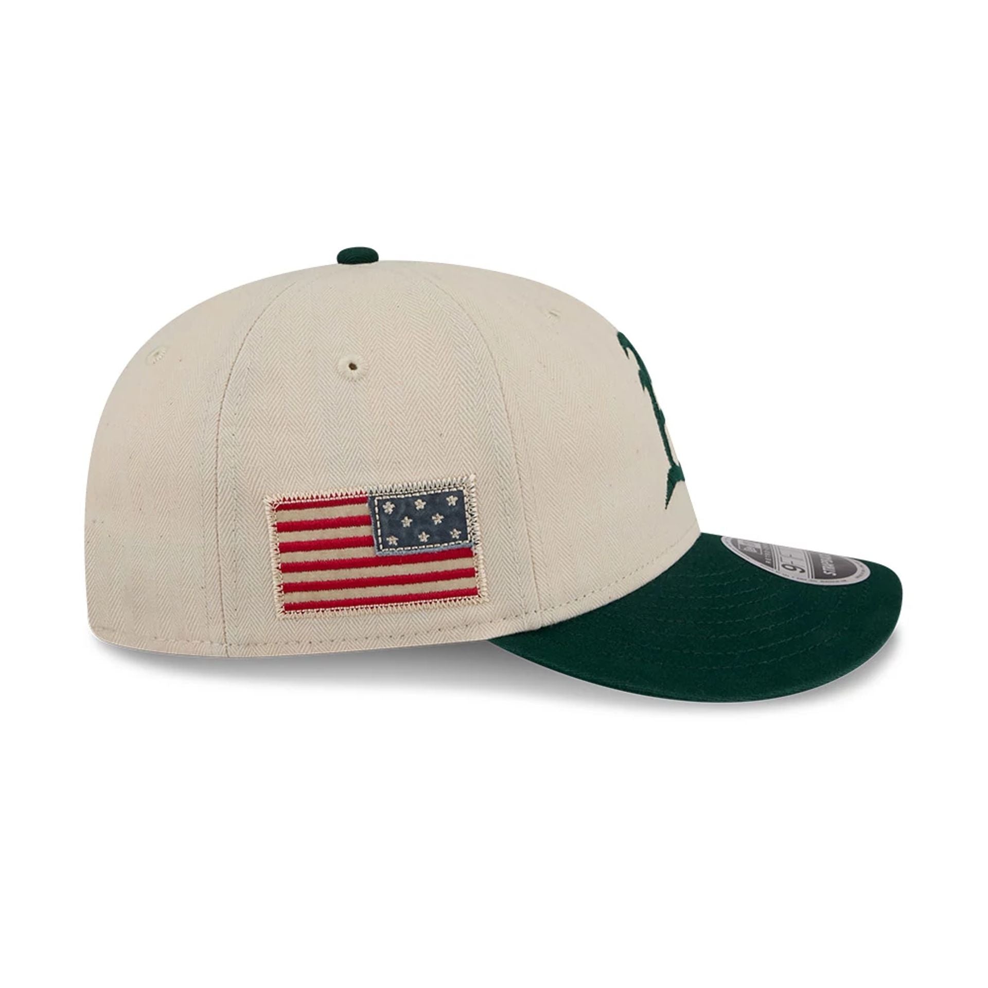 This is a Athletics MLB Americana Herringbone White Retro Crown 9FIFTY Adjustable Cap 5