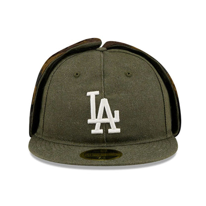 This is a LA Dodgers MLB Camo Open Green Retro Crown 59FIFTY Fitted Cap 3