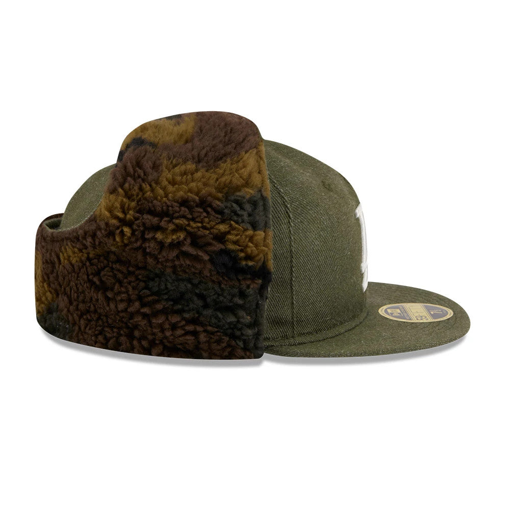 This is a LA Dodgers MLB Camo Open Green Retro Crown Dogear 59FIFTY Fitted Cap 7