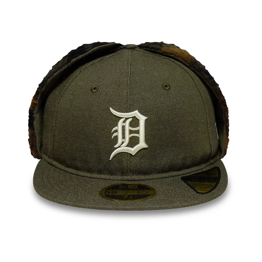 This is a Detroit Tigers MLB Camo Open Green Retro Crown Dogear 59FIFTY Fitted Cap 5