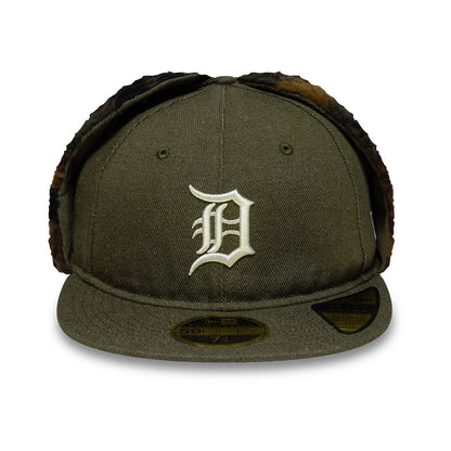 This is a Detroit Tigers MLB Camo Open Green Retro Crown Dogear 59FIFTY Fitted Cap 5