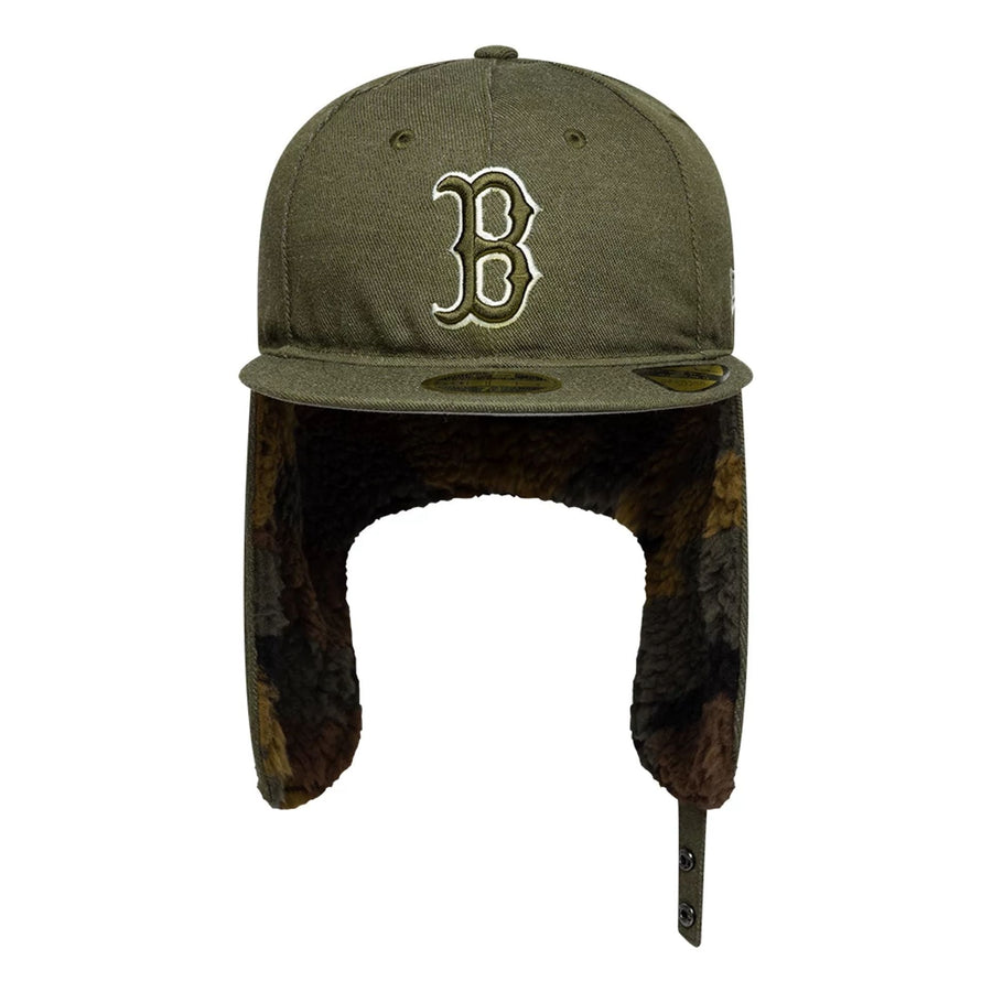 This is a Boston Red Sox MLB Camo Open Green Retro Crown 59FIFTY Fitted Cap 7