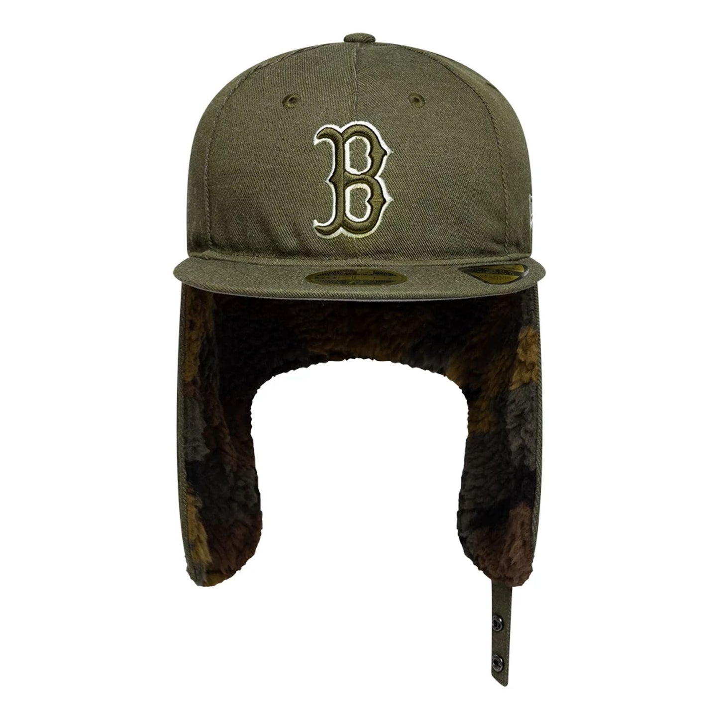This is a Boston Red Sox MLB Camo Open Green Retro Crown 59FIFTY Fitted Cap 7