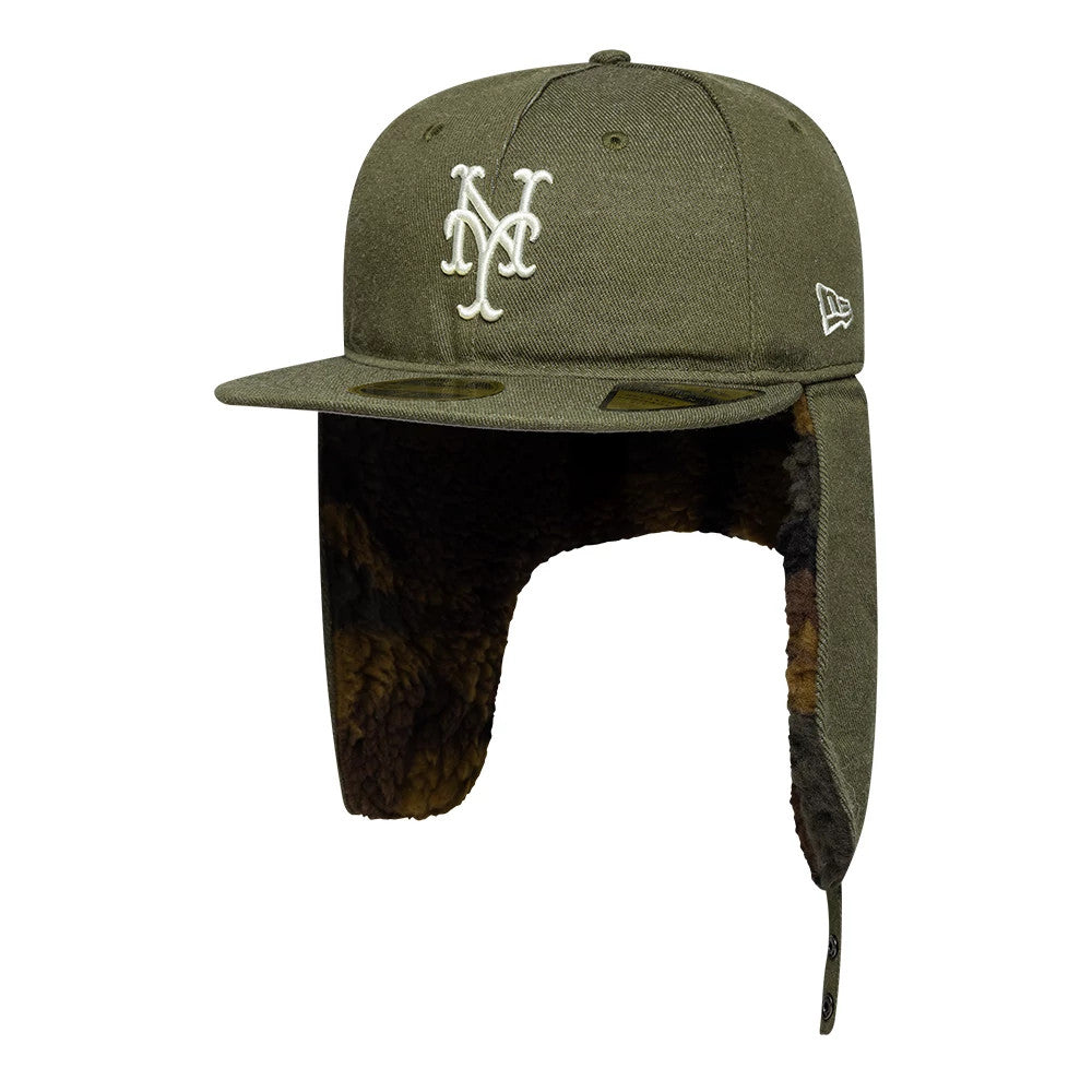 This is a New York Mets MLB Camo Open Green Retro Crown Dogear 59FIFTY Fitted Cap 2