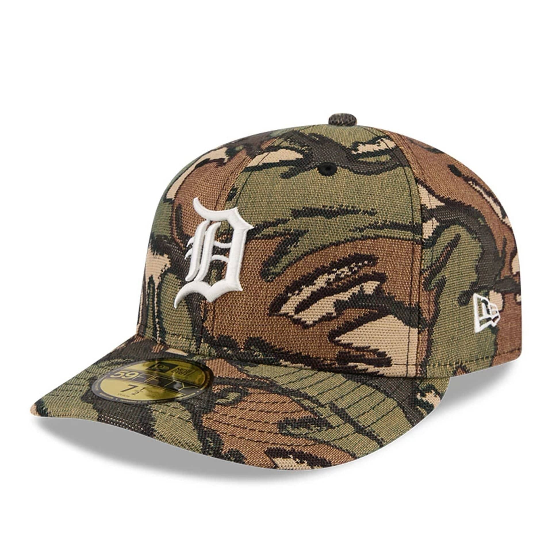 This is a Detroit Tigers MLB Jacquard Camo 59FIFTY Fitted Cap 1