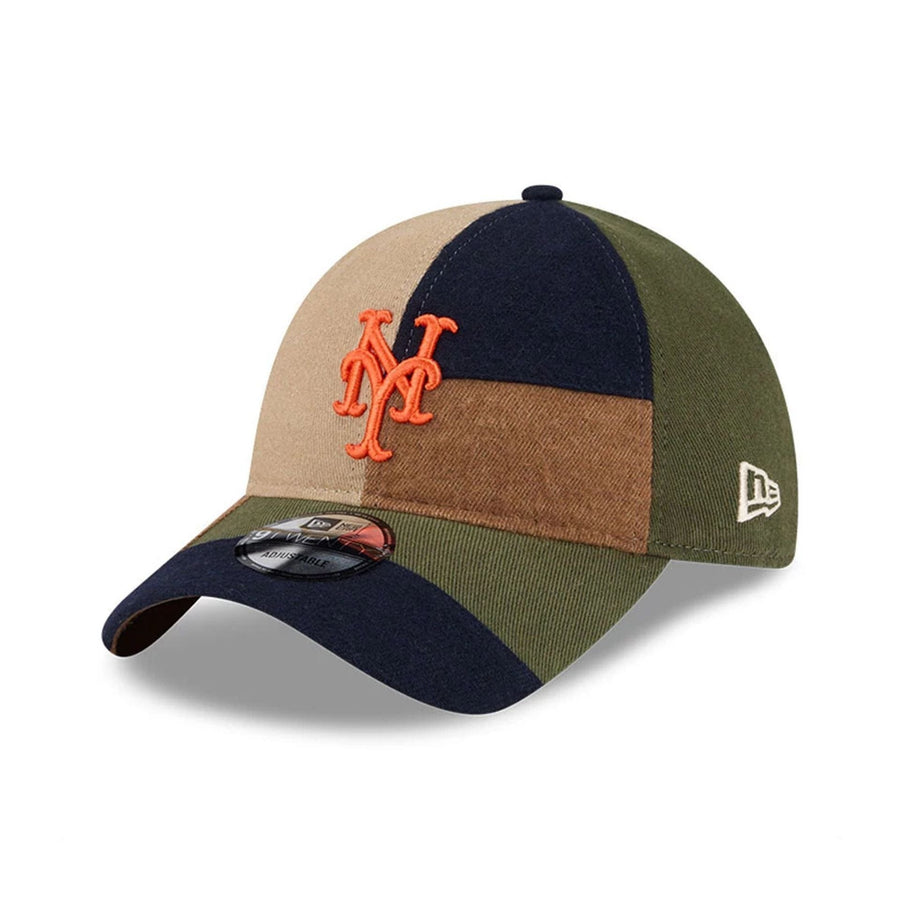 This is a New York Mets MLB Patchwork Open Brown 9TWENTY Adjustable Cap 1