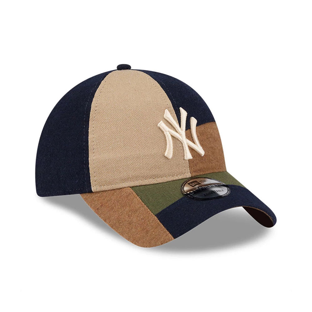 This is a New York Yankees MLB Patchwork Open Brown 9TWENTY Adjustable Cap 4