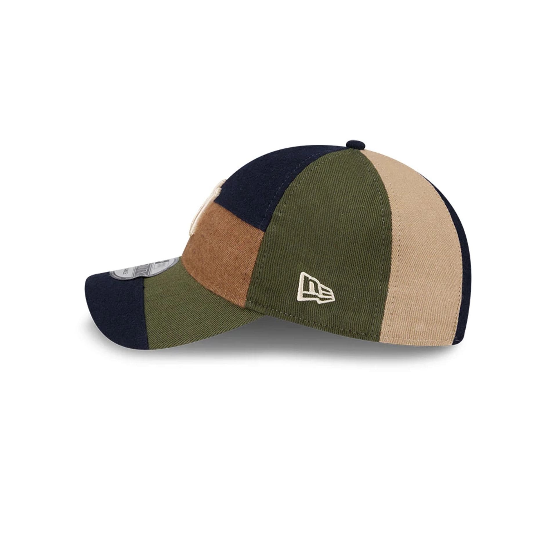 This is a New York Yankees MLB Patchwork Open Brown 9TWENTY Adjustable Cap 5