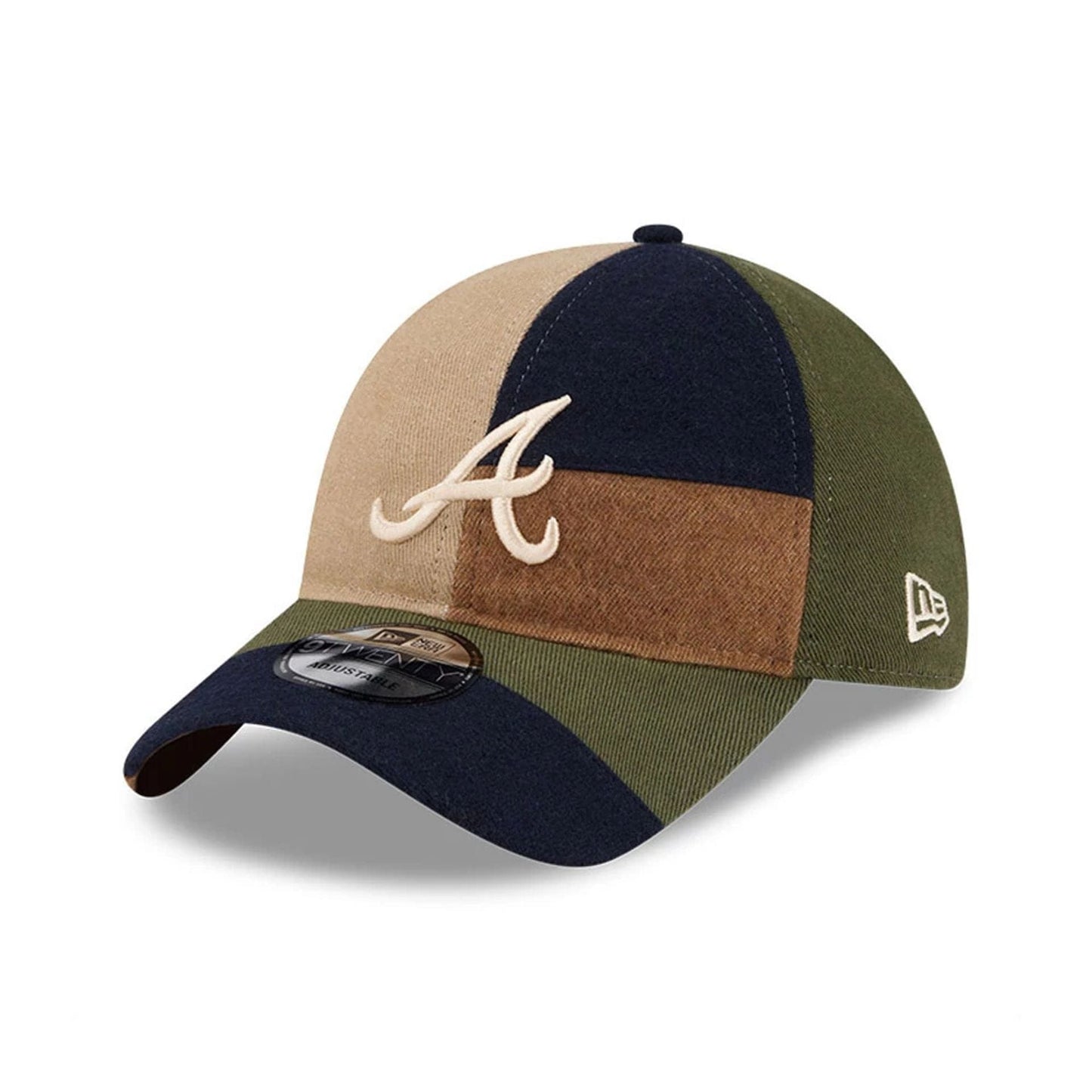 This is a Atlanta Braves MLB Patchwork Open Brown 9TWENTY Adjustable Cap 1