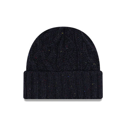 This is a  New Era Speckled Navy Cable Knit Beanie Hat 1