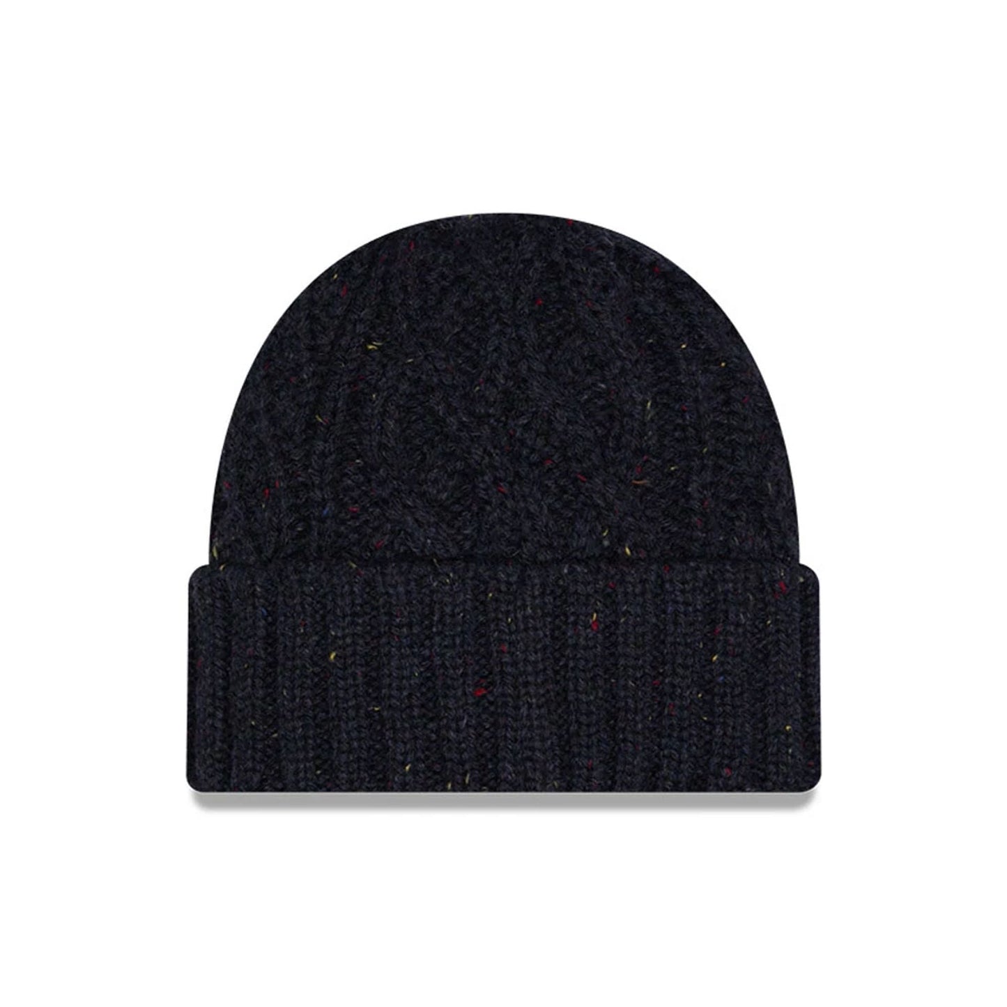 This is a  New Era Speckled Navy Cable Knit Beanie Hat 3