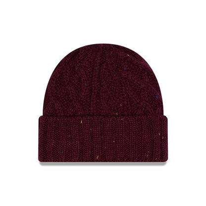 This is a  New Era Speckled Dark Purple Cable Knit Beanie Hat 1