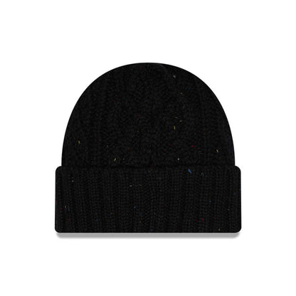 This is a  New Era Speckled Black Cable Knit Beanie Hat 3
