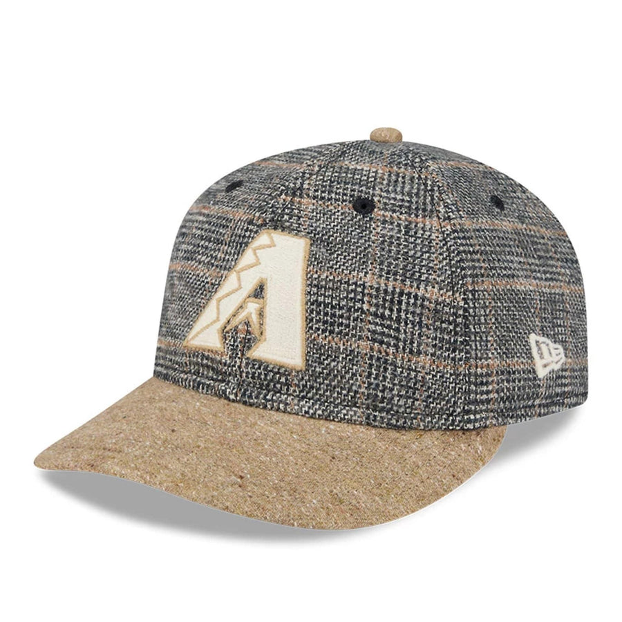 This is a Arizona Diamondbacks MLB Vintage Tweed Open Blue Retro Crown 59FIFTY Fitted Cap 1