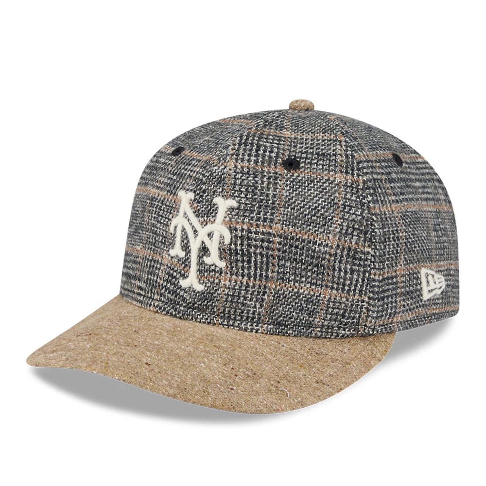 This is a New York Mets MLB Vintage Tweed Open Blue Retro Crown 59FIFTY Fitted Cap 1