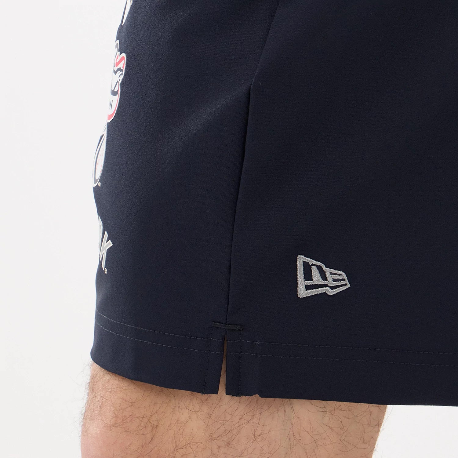 The model is wearing this MLB Match New York Yankees Oversized Shorts in navy. 4