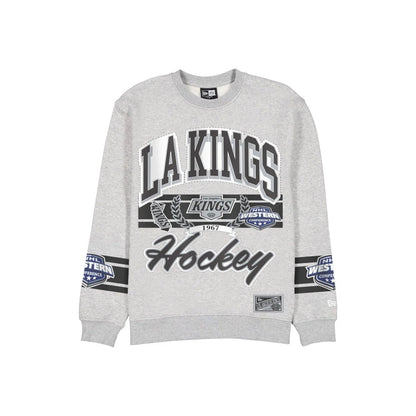 The model is wearing this NHL Sport Classic LA Kings Crew Neck Sweater in grey. 1