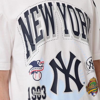 The model is wearing this MLB Sport Classic World Series New York Yankees T-Shirt in white. 3