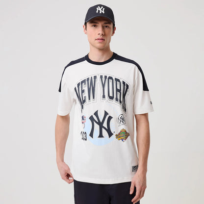 The model is wearing this MLB Sport Classic World Series New York Yankees T-Shirt in white. 1