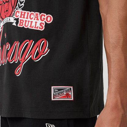 The model is wearing this NBA Sport Classic Chicago Bulls T-Shirt in black. 6