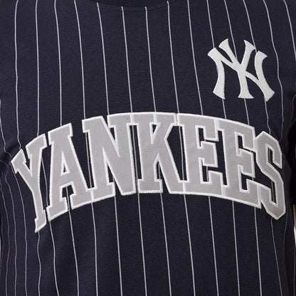The model is wearing this MLB Pinstripe New York Yankees T-Shirt in navy. 3