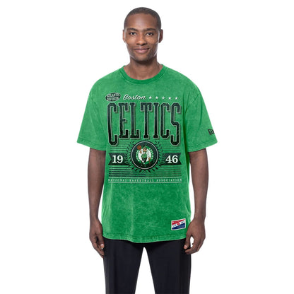 The model is wearing this NBA Boston Celtics T-Shirt in green. 5