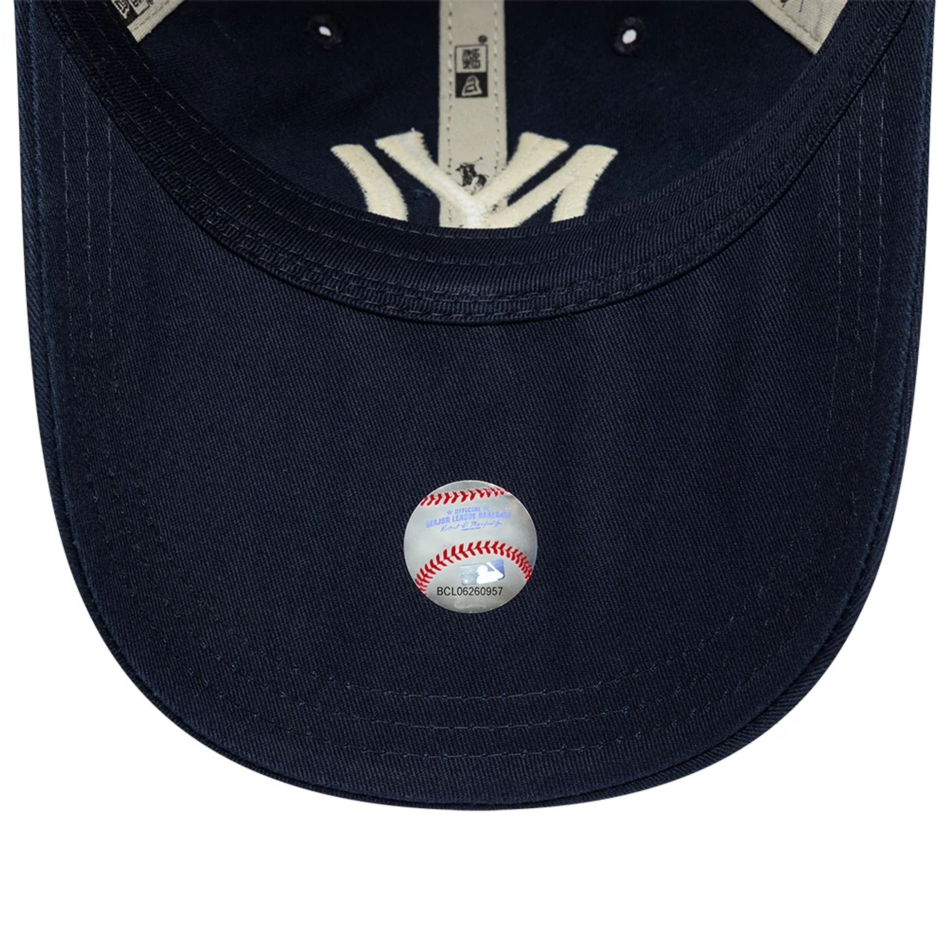 This is a New York Yankees Ralph Lauren x MLB Navy Long Visor 9FORTY Adjustable Cap 7