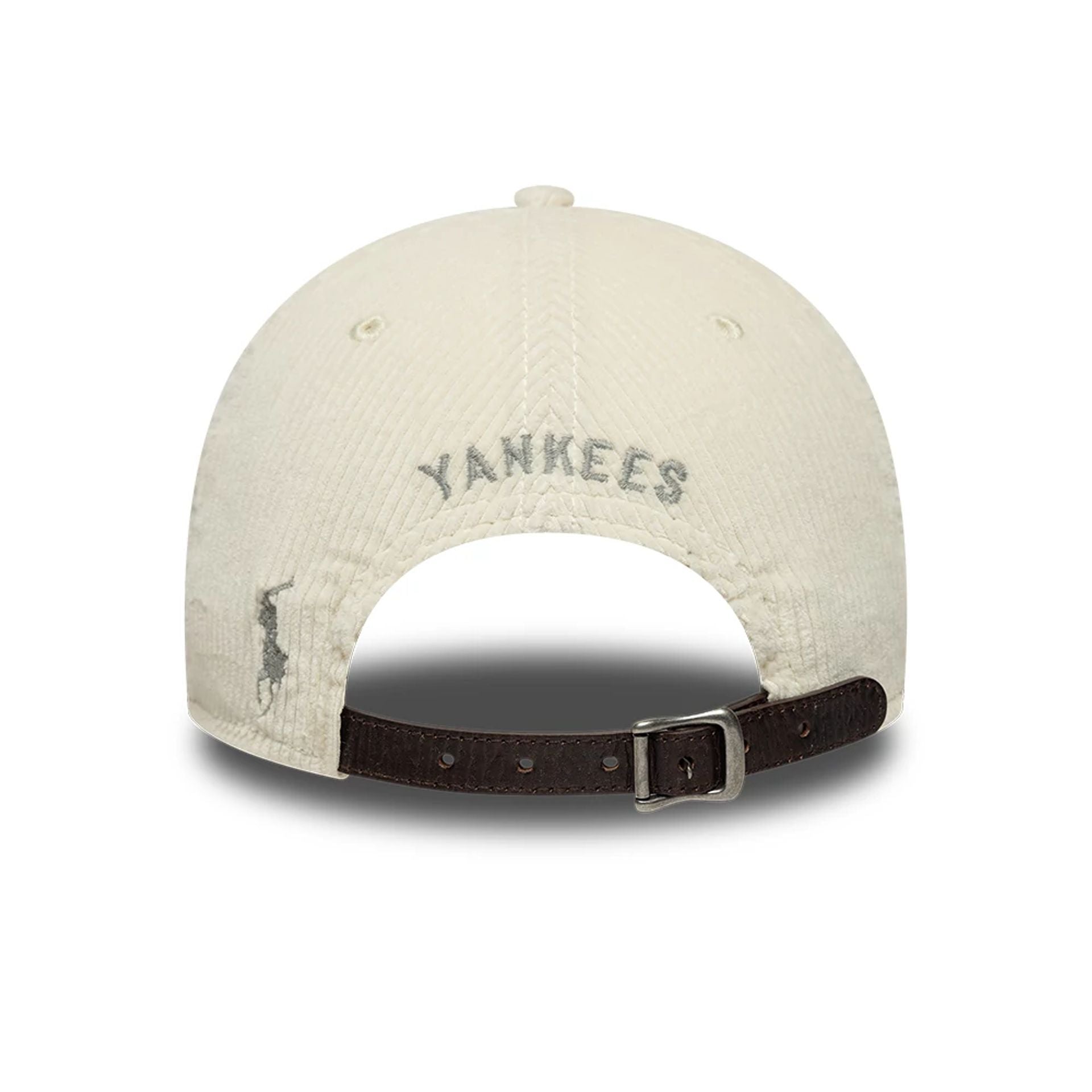 This is a New York Yankees Ralph Lauren x MLB Cord Open Beige Long Visor 9FORTY Adjustable Cap 2