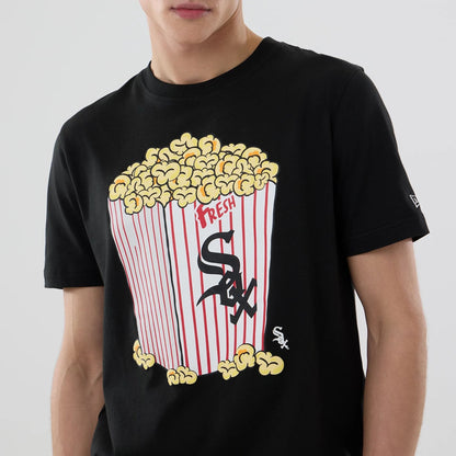 The model is wearing this MLB Popcorn Chicago White Sox T-Shirt in black. 5