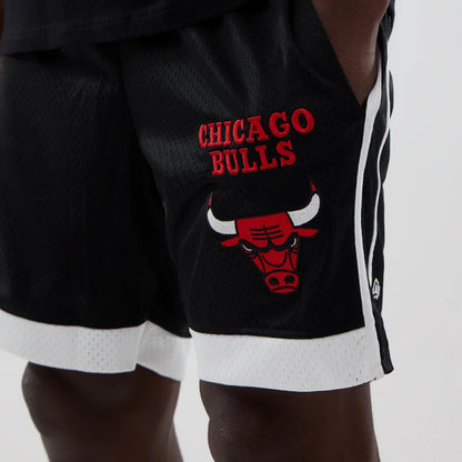 The model is wearing these NBA Chicago Bulls Mesh Shorts in black. 3