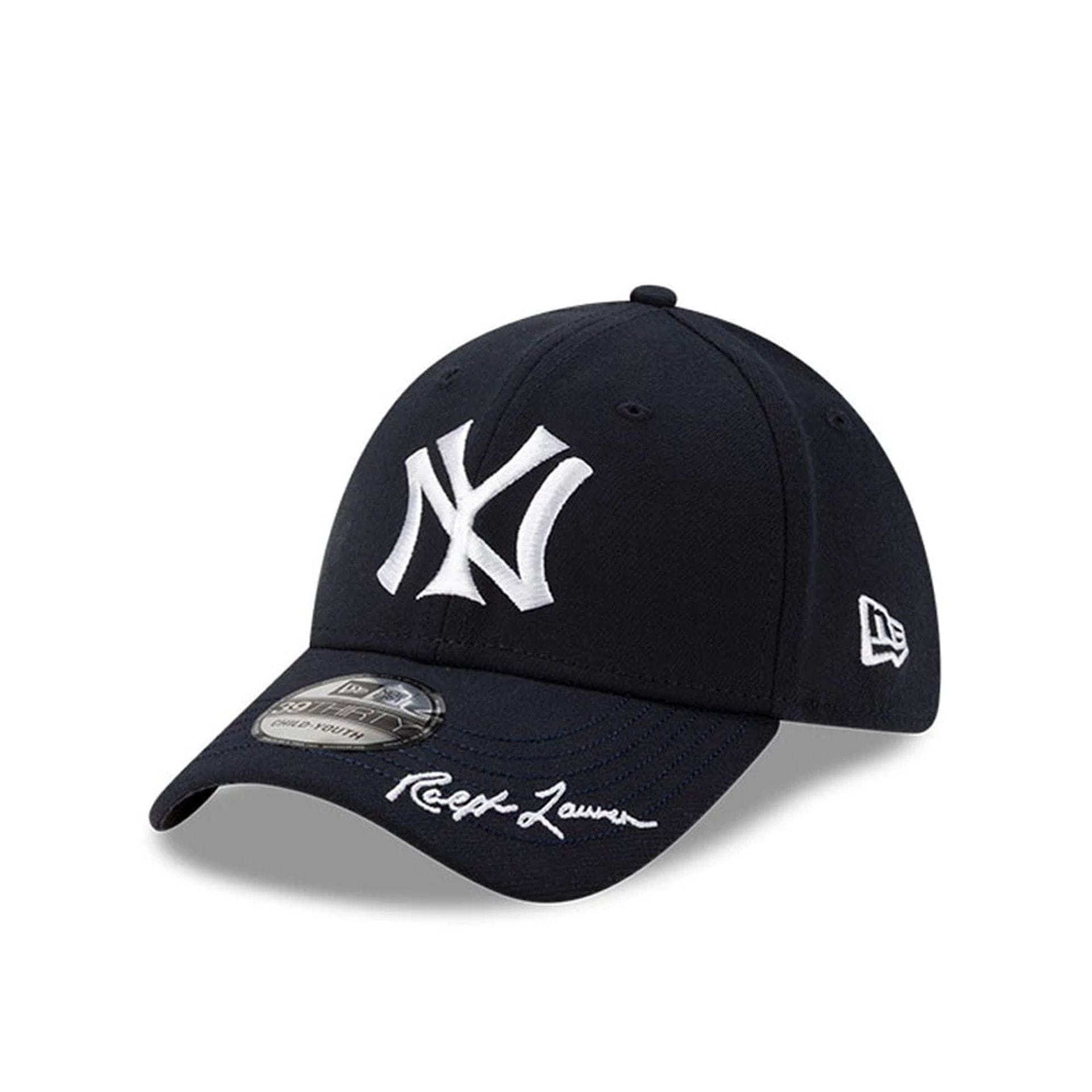 This is a New York Yankees Youth Ralph Lauren x MLB Navy 39THIRTY Stretch Fit Cap 1