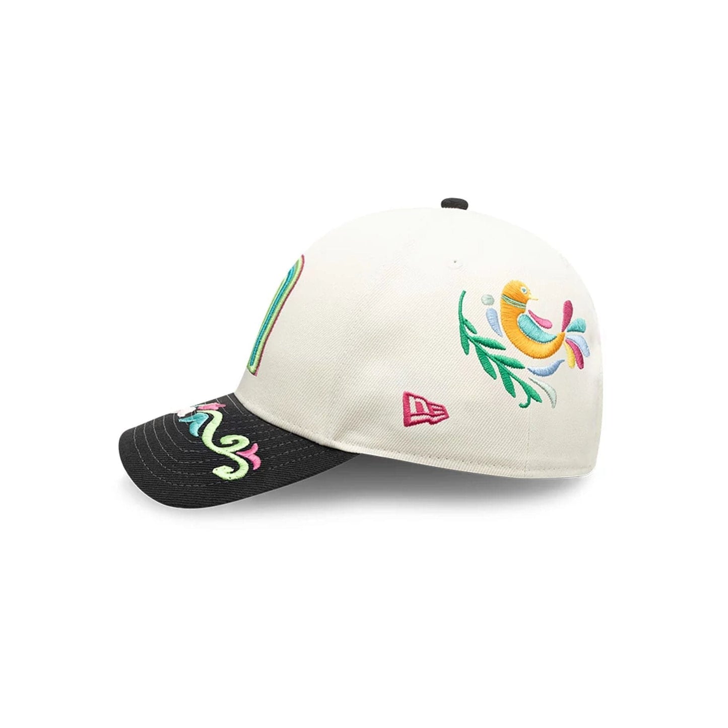 Pictured is this World Baseball Classic Latin Embroidery Mexico 9FORTY M-Crown A-Frame cap in white. 5