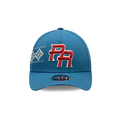 Pictured is this World Baseball Classic Latin Embroidery Puerto Rico 9FORTY M-Crown A-Frame cap in blue. 3