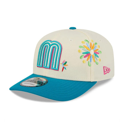 Pictured is this World Baseball Classic Latin Embroidery Mexico 9SEVENTY Stretch Snap cap in white. 1