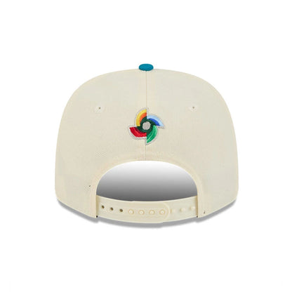 Pictured is this World Baseball Classic Latin Embroidery Mexico 9SEVENTY Stretch Snap cap in white. 5