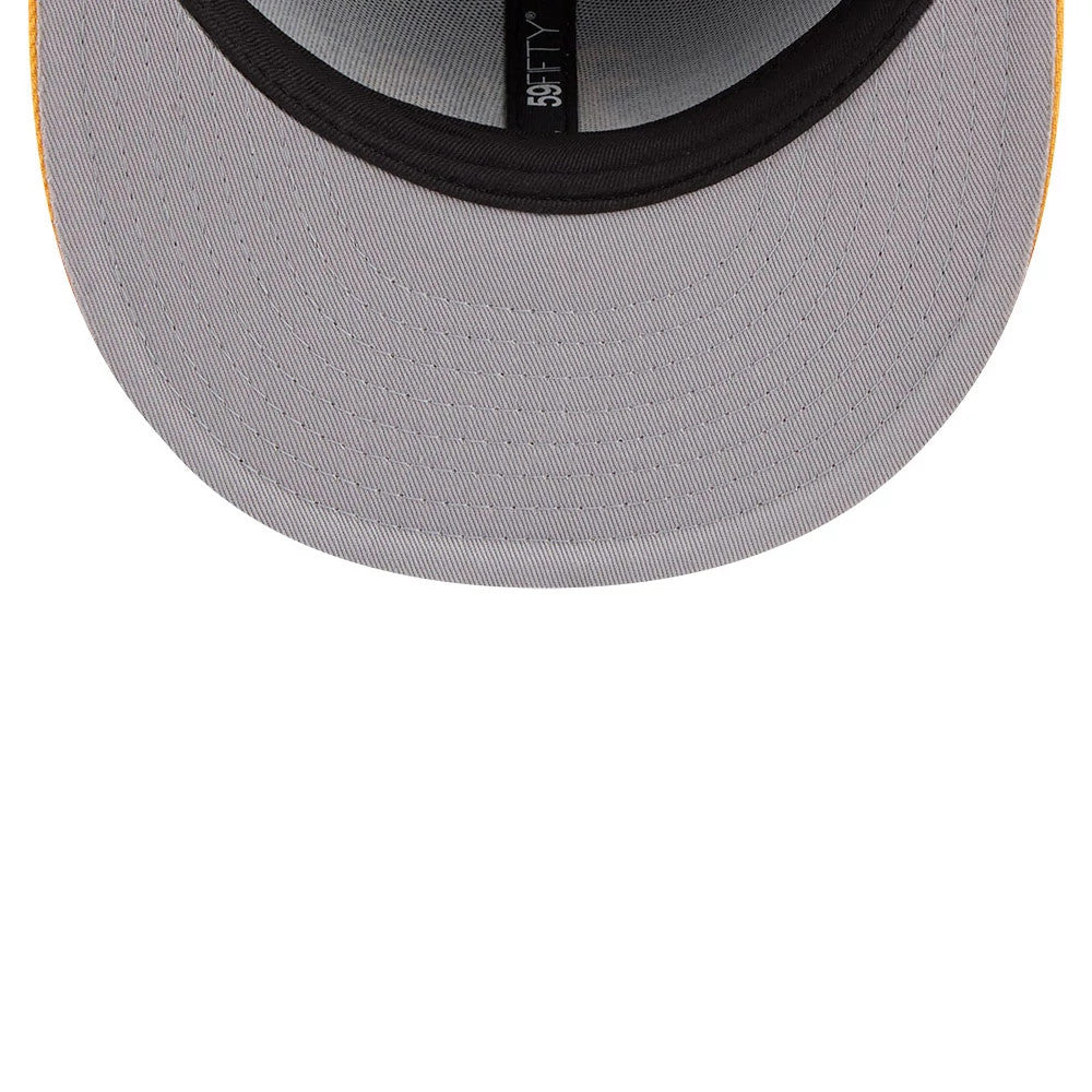 Pictured is this MLB Script Athletics 59FIFTY Fitted cap in dark green. 2