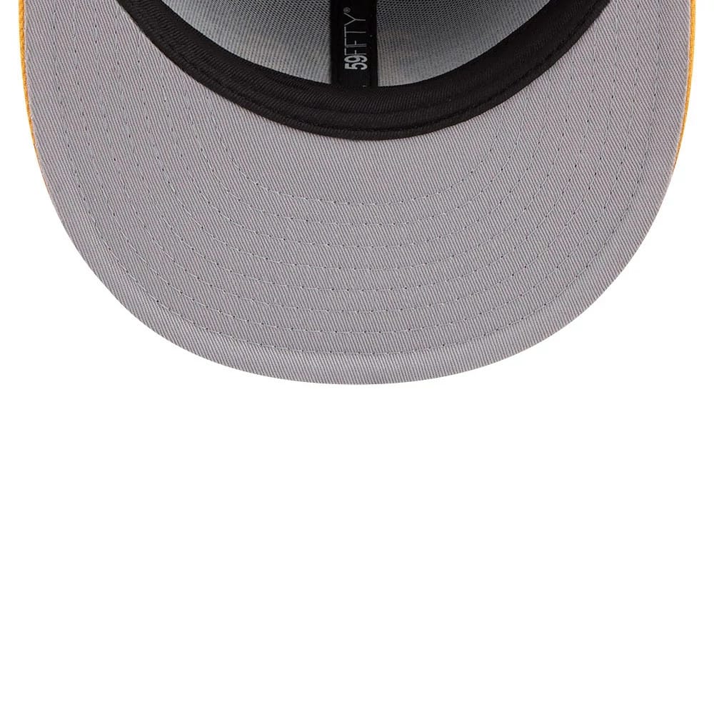 Pictured is this MLB Script Athletics 59FIFTY Fitted cap in dark green. 2