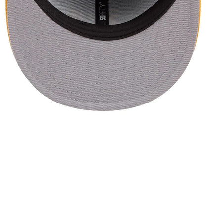 Pictured is this MLB Script Athletics 59FIFTY Fitted cap in dark green. 2