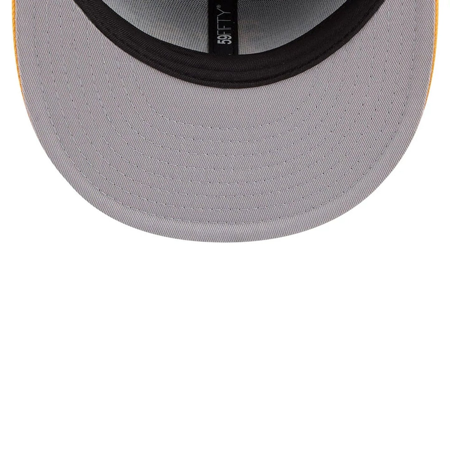 Pictured is this MLB Script Athletics 59FIFTY Fitted cap in dark green. 2