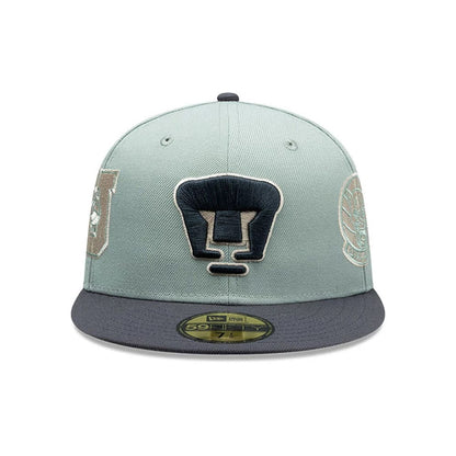 Pictured is this Liga MX Pumas Unam 59FIFTY Fitted cap in pastel green. 3